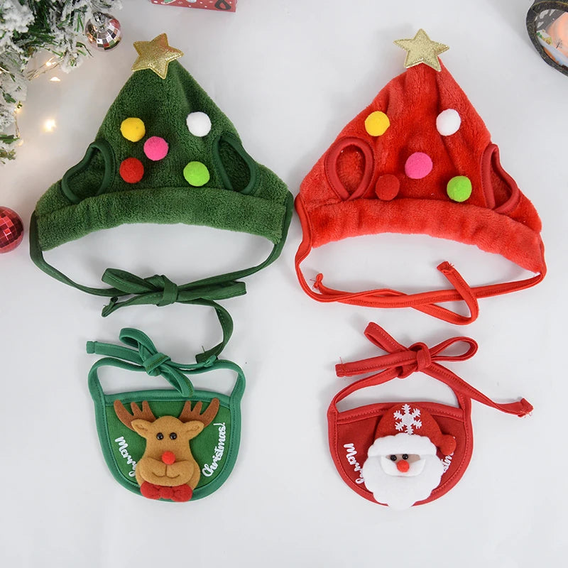 Holly Jolly Pet – Christmas Hat & Bandana Set for Cats and Dogs