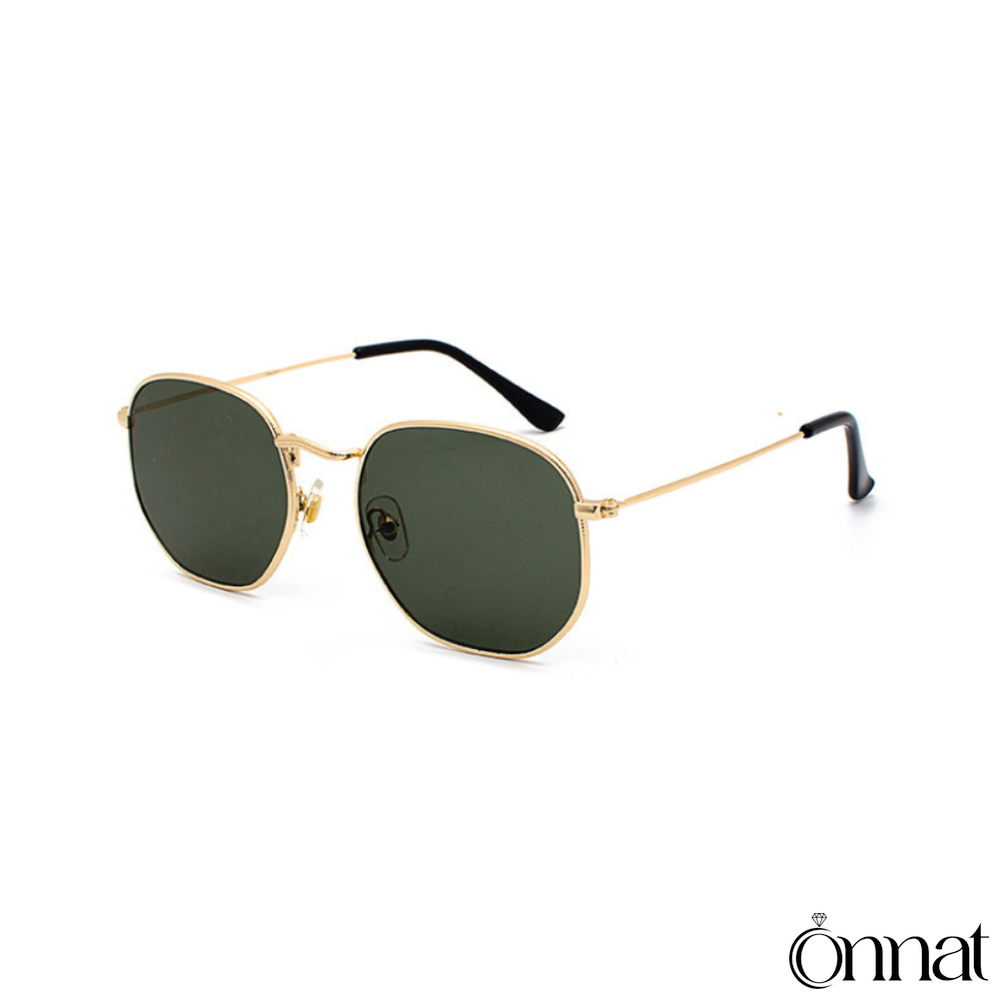 Vancy Glasses Gold | Green Sunglasses