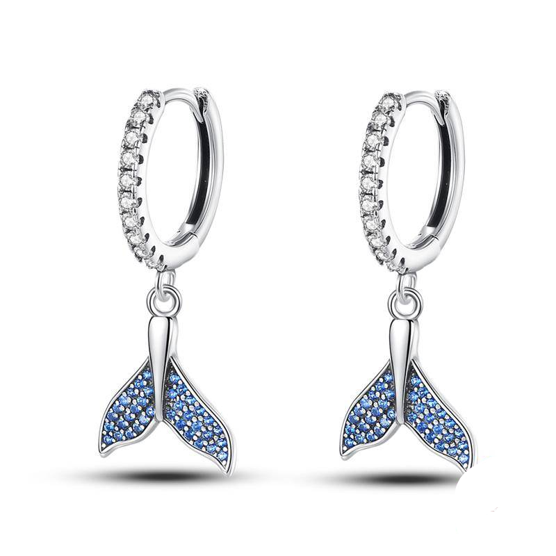 Onnat Studded Mermaid Tail Earring - 925 Silver