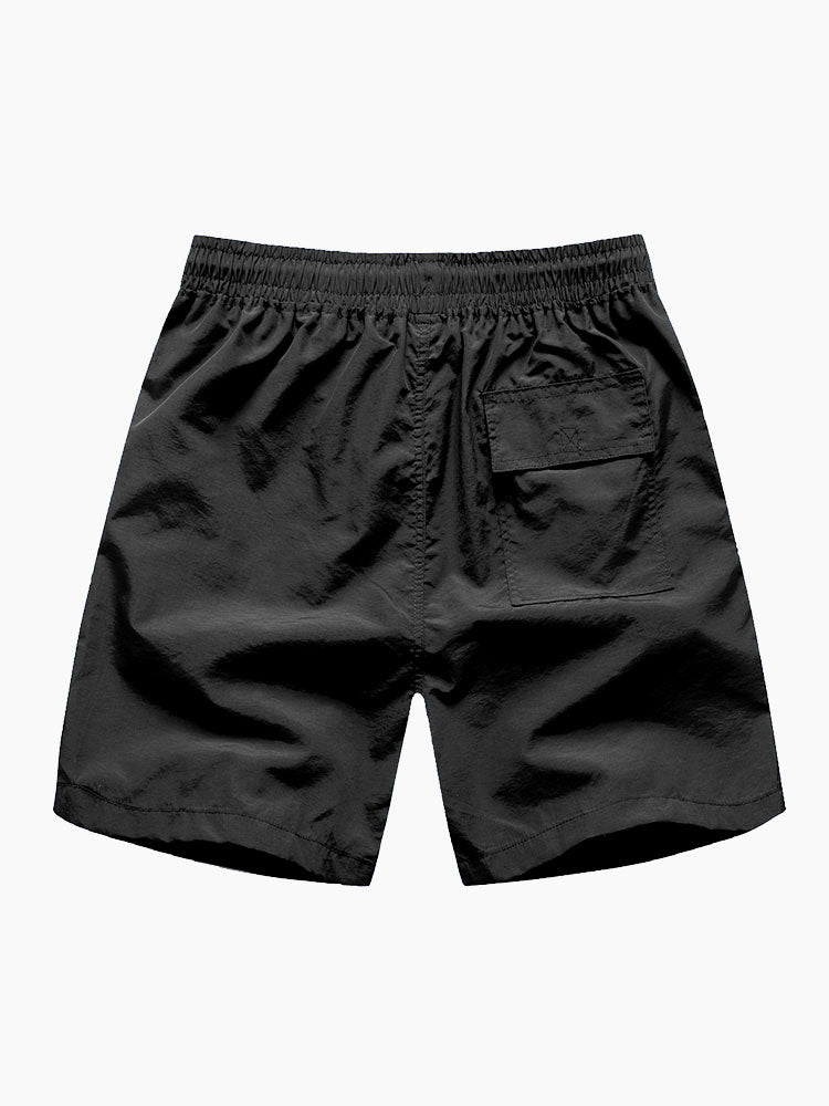 Hemd zum Knöpfen und Badeshorts mit Palmen-Print