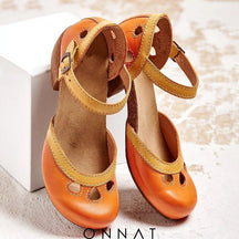 Amalia™ - Comfortabele Sandalen Met Lage Hak Oranje / 34