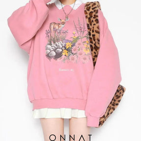 Animal Cartoon Printed Sweatshirt Sweaters & Cardigans