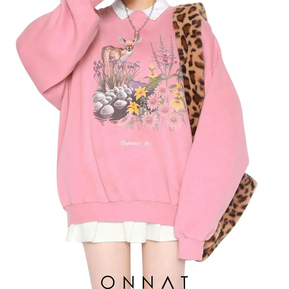 Animal Cartoon Printed Sweatshirt Sweaters & Cardigans