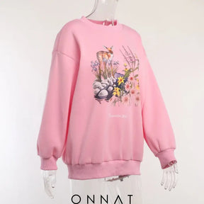 Animal Cartoon Printed Sweatshirt Sweaters & Cardigans