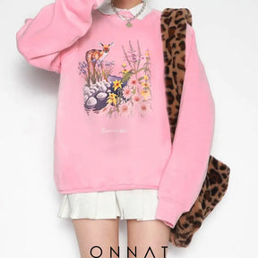 Animal Cartoon Printed Sweatshirt Sweaters & Cardigans