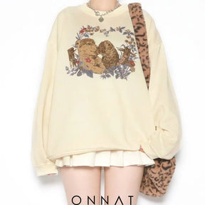 Animal Cartoon Printed Sweatshirt Sweaters & Cardigans