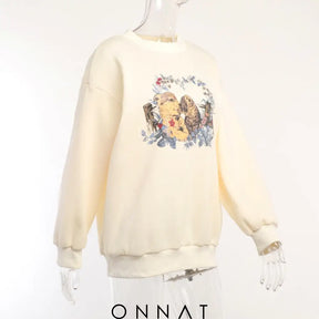 Animal Cartoon Printed Sweatshirt Sweaters & Cardigans