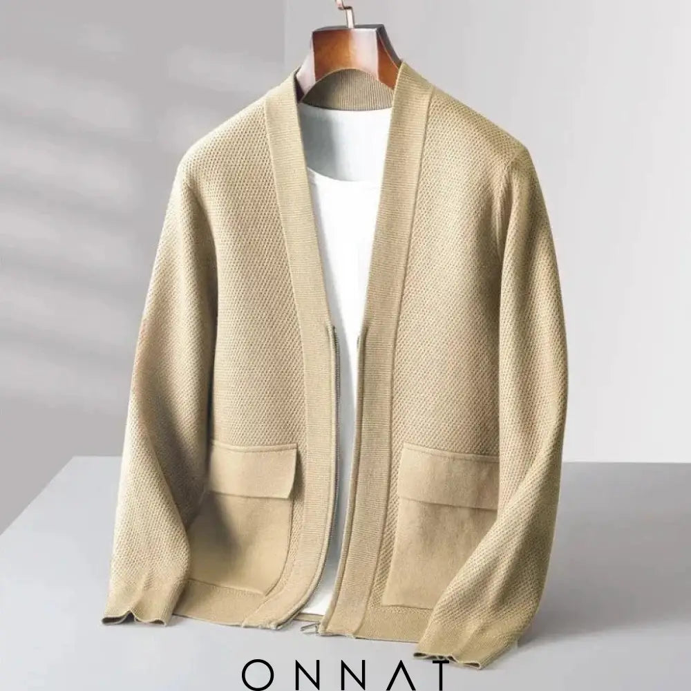 Anthony-Rêmy Premium Virgin Wool Cardigan Beige / S Menswear