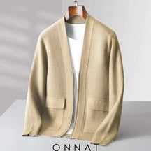 Anthony-Rêmy Premium Virgin Wool Cardigan Beige / S Menswear