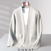 Anthony-Rêmy Premium Virgin Wool Cardigan White / S Menswear