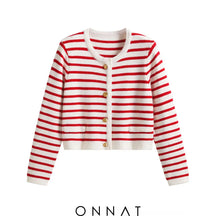 Aubrey Striped Sweater Red / One Size Sweaters & Cardigans