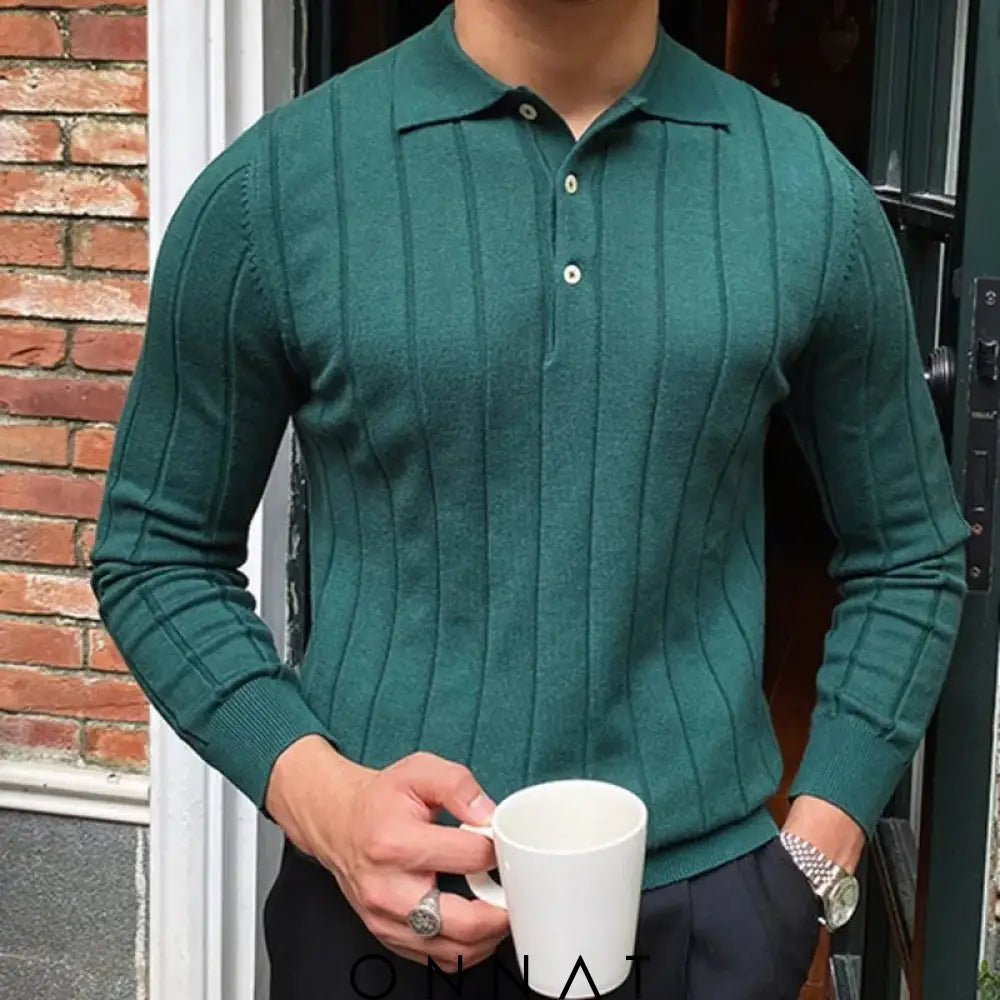 Autumn Knitted Sweatshirt Green / S Menswear