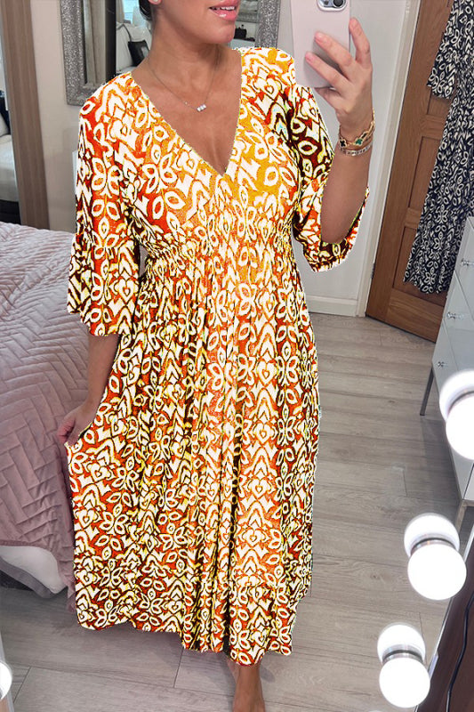 Stella Onnat – Lässiger Boho-Kleid mit V-Ausschnitt 