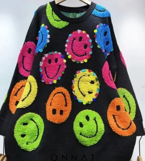 Beads Cute Cartoon Pullover Sweater Black / One Size Sweaters & Cardigans