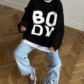 Bold Lettering Sweatshirt Sweaters & Cardigans