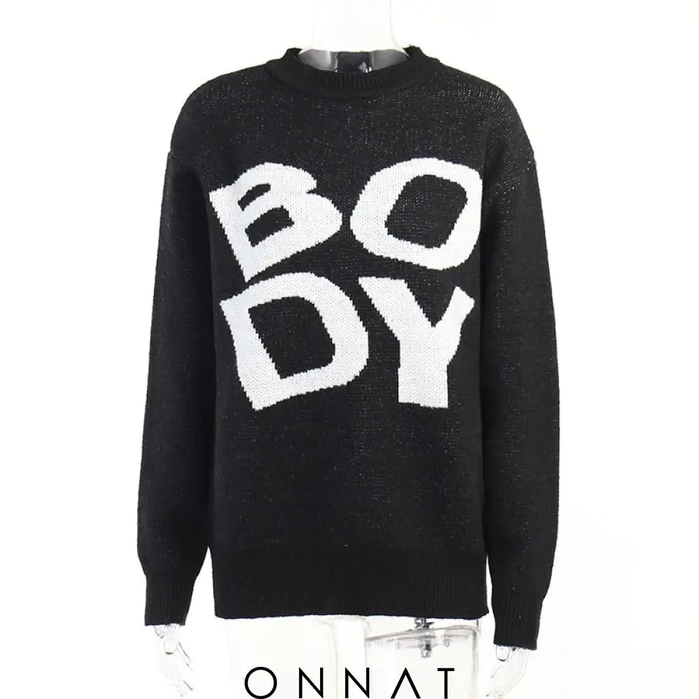 Bold Lettering Sweatshirt Sweaters & Cardigans