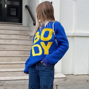 Bold Lettering Sweatshirt Sweaters & Cardigans