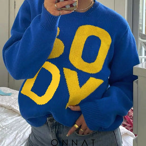 Bold Lettering Sweatshirt Sweaters & Cardigans