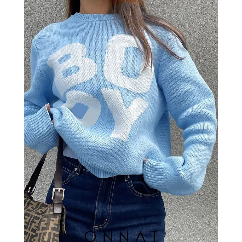 Bold Lettering Sweatshirt Sweaters & Cardigans