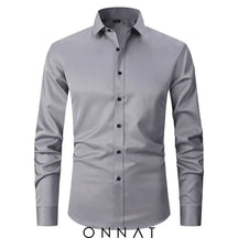 Breathable High Elasticity Anti-Wrinkle Shirt Gray / S Menswear