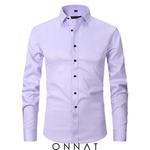 Breathable High Elasticity Anti-Wrinkle Shirt Light Purple / S Menswear