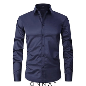 Breathable High Elasticity Anti-Wrinkle Shirt Navy / S Menswear