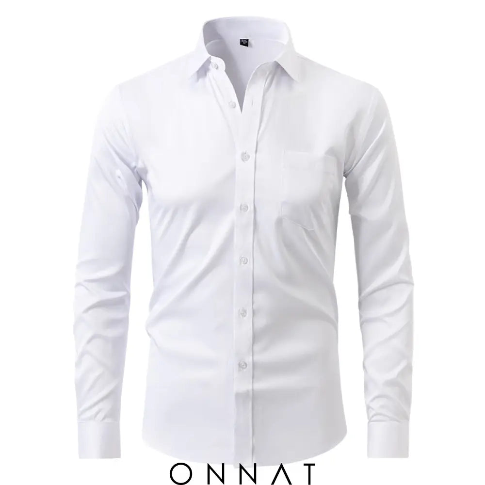 Breathable High Elasticity Anti-Wrinkle Shirt White (White Button) / S Menswear