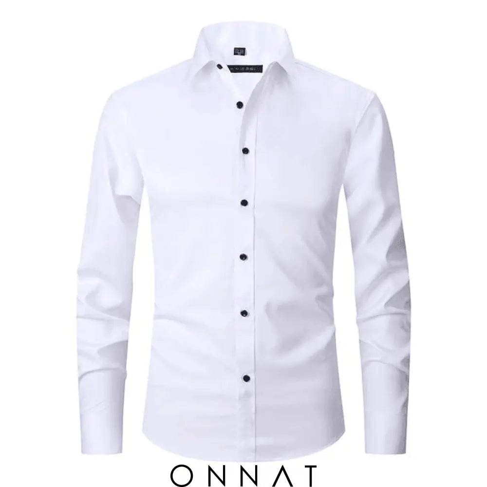 Breathable High Elasticity Anti-Wrinkle Shirt White / S Menswear