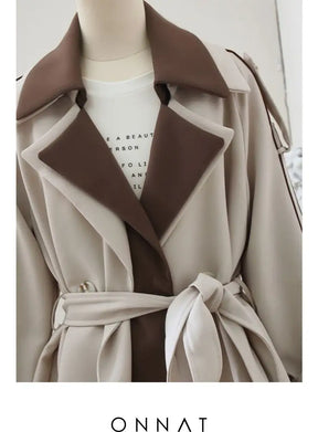 Brown Two Tone Trench Jacket