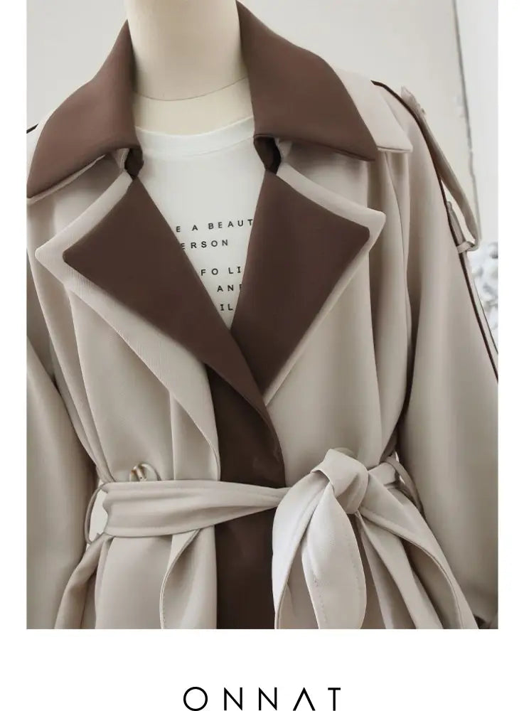 Brown Two Tone Trench Jacket