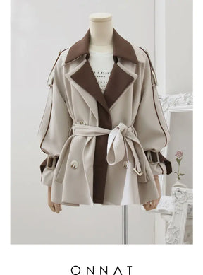 Brown Two Tone Trench Jacket