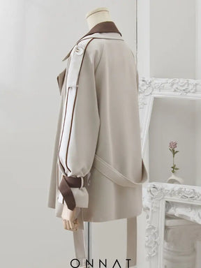 Brown Two Tone Trench Jacket