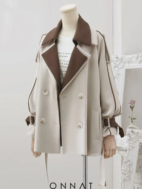 Brown Two Tone Trench Jacket