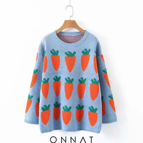 Carrot Print Sweater Sweaters & Cardigans