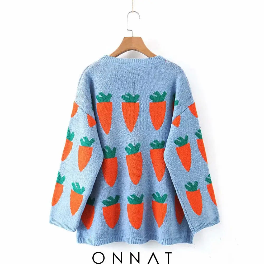 Carrot Print Sweater Sweaters & Cardigans