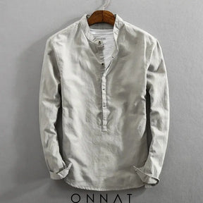 Casual Long-Sleeve Shirt Gray / M Menswear