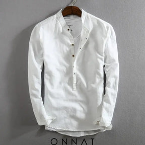 Casual Long-Sleeve Shirt White / M Menswear