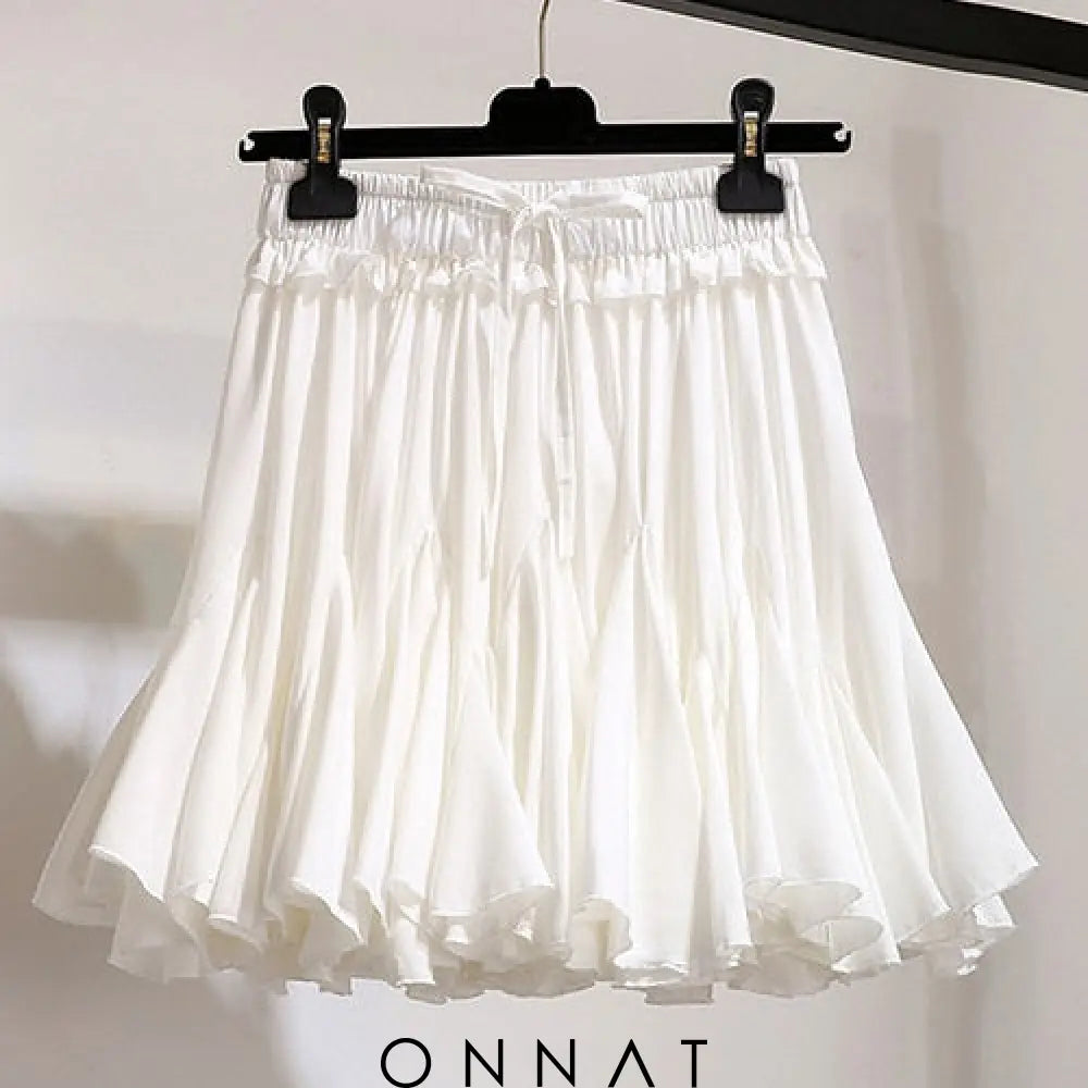 Chiffon Frill Mini Skirt White / S Skirts