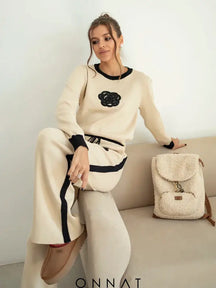 Comfort Knit Sweater Set Beige / One Size Women’s Sets