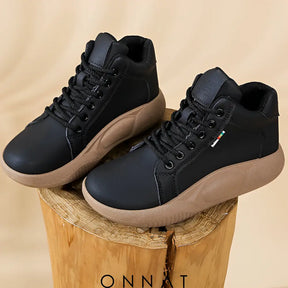 Comfortable High-Top Sneakers Black / 35 Shoes