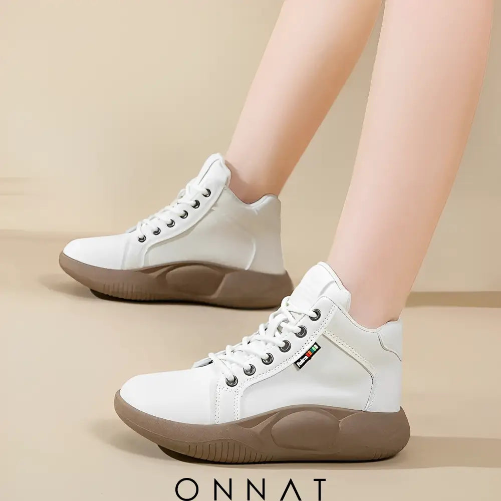 Comfortable High-Top Sneakers Off-White / 35 Shoes