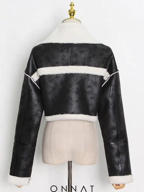 Cropped Fur Lining Biker Jacket Coats & Jackets