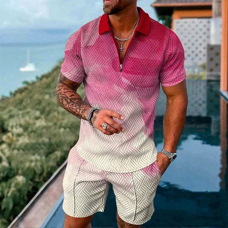 Camisa Polo Solstice Rosa e Shorts Co-Ord