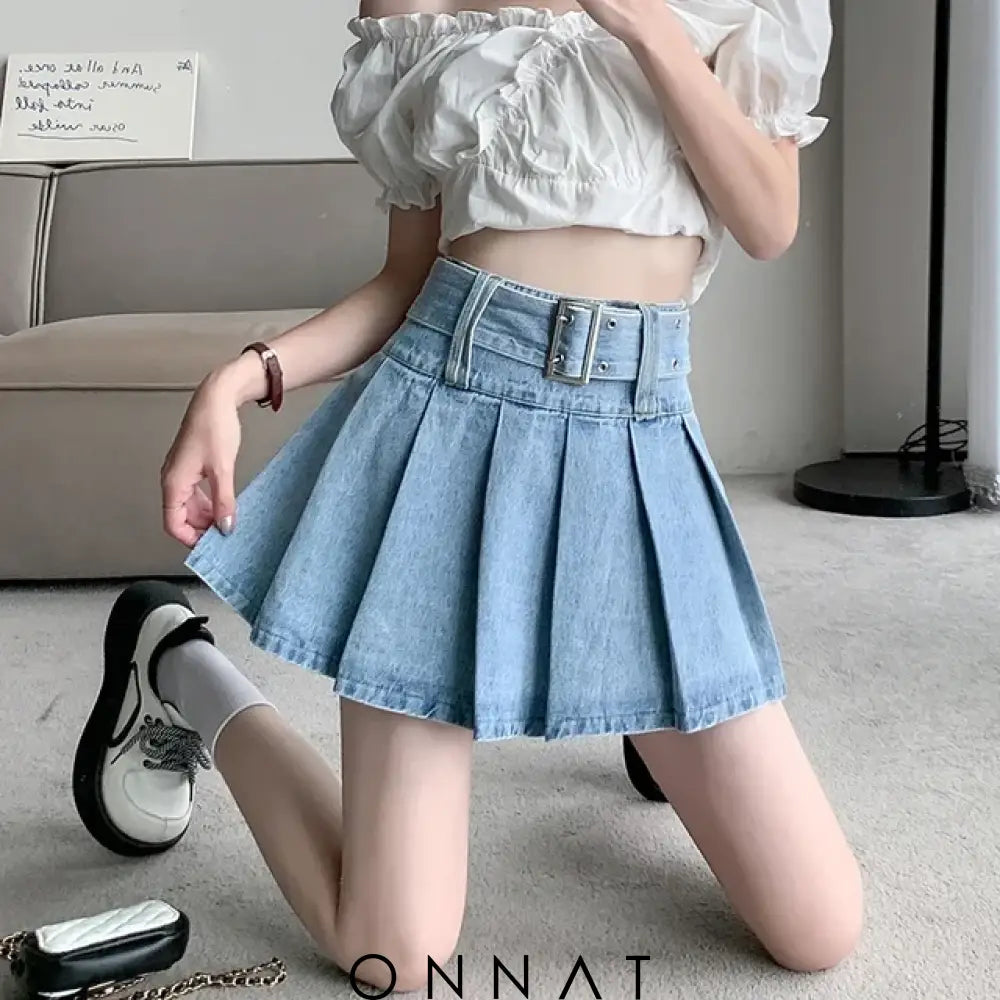 Denim Delicat Set Pleated Denim Skirt / S Women’s Sets