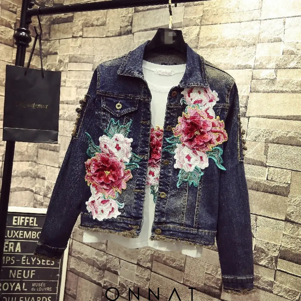 Denim Jacket Nyla Dark Blue / Xs Coats & Jackets