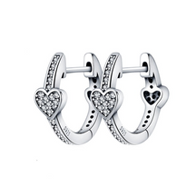 Onnat Heart Studded Hoop Earring - 925 Silver