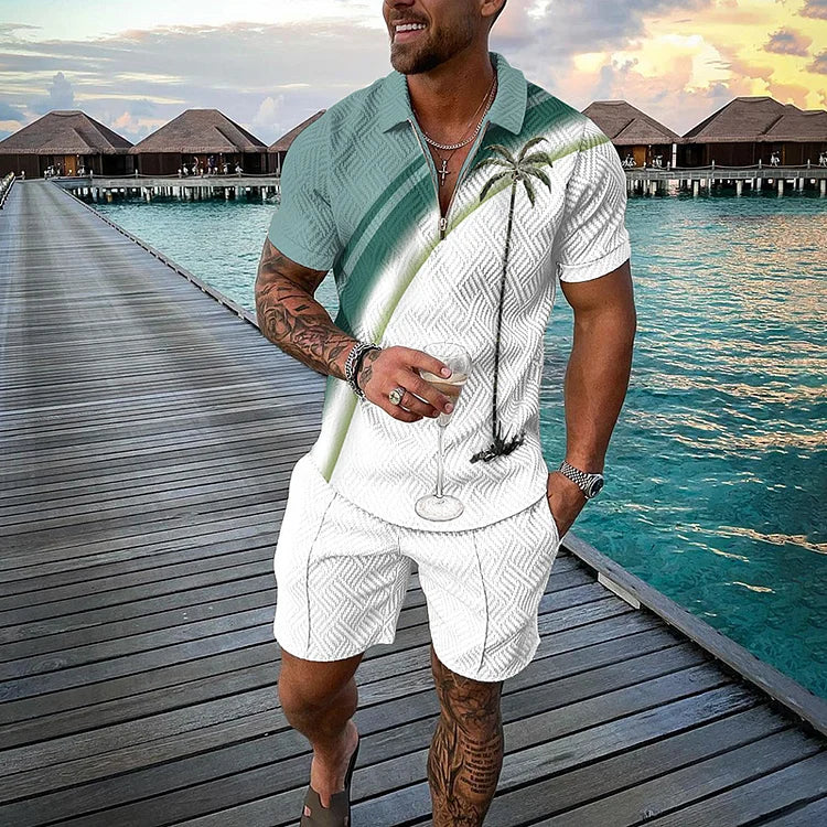 Tropicana Polo Shirt And Shorts Co-Ord