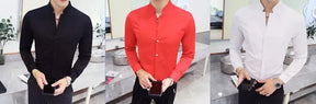 Elegant Slim Fit Long Sleeve Shirt Menswear