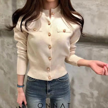 Elliott Cardigan Beige / One Size Sweaters & Cardigans