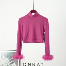 Feather Turtleneck Sweater Mya Pink / S Sweaters & Cardigans